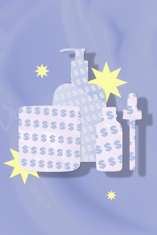 skincare bottles with dollar signs